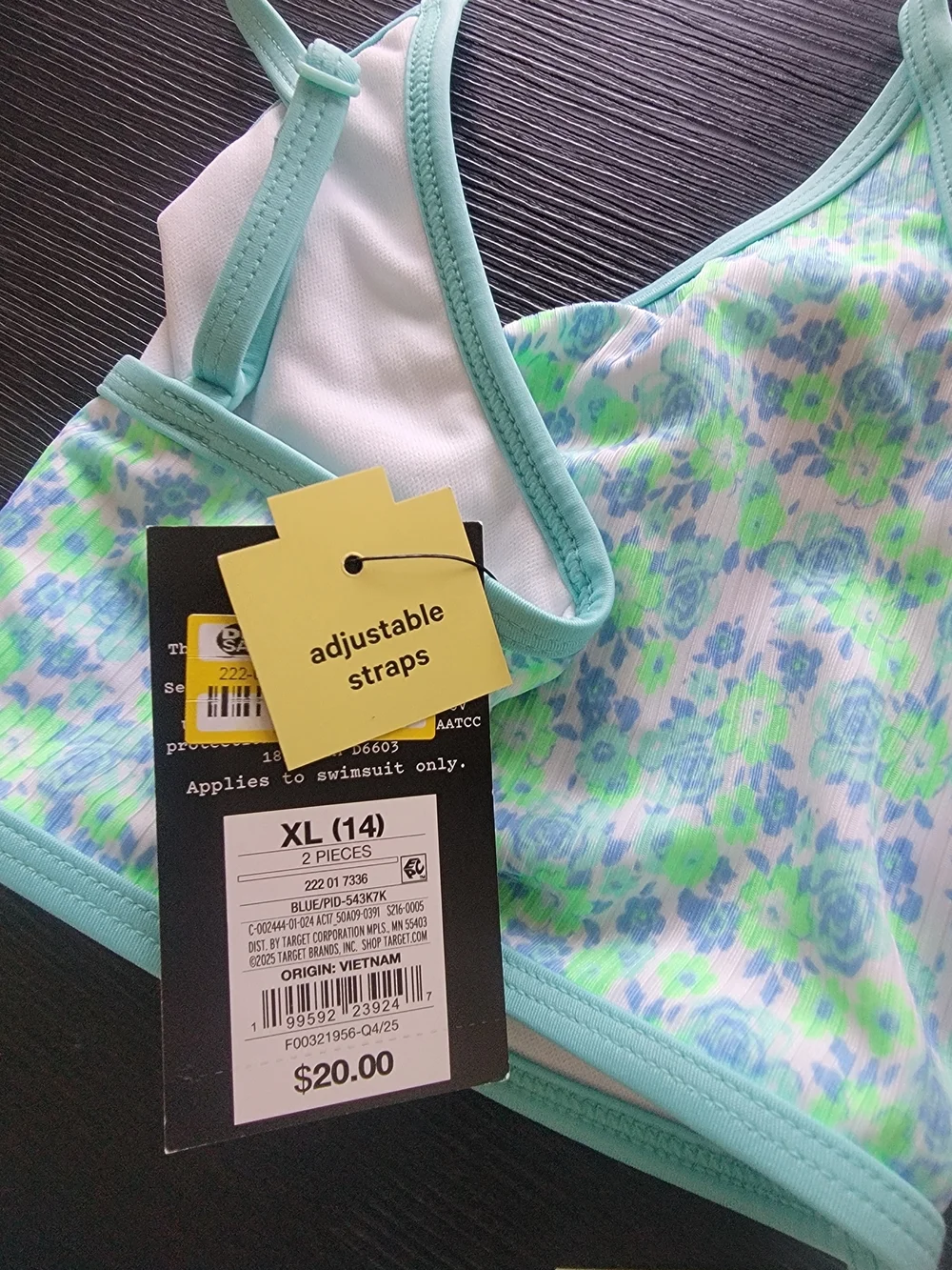 Girls' Vibrant Meadow Bikini Set - art class . Size XL(14)